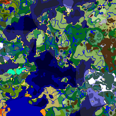 Predicted biome map of Java 1.20 seed -5828971062671369503 around estimated spawn