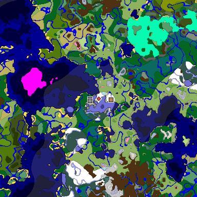 Predicted biome map of Java 1.20 seed -598159442135753713 around estimated spawn