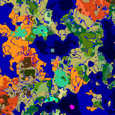 Predicted biome map of Java 1.20 seed -2862607679160829351 around estimated spawn