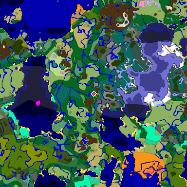 Predicted biome map of Java 1.20 seed -5761702461232959741 around estimated spawn