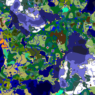 Predicted biome map of Java 1.20 seed 6310641840263417083 around estimated spawn