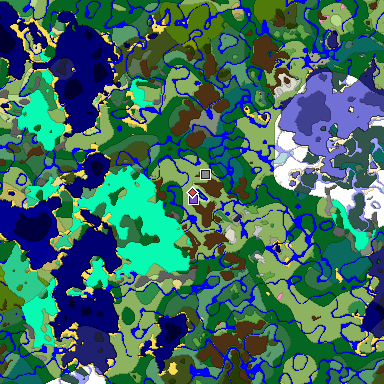Predicted biome map of Java 1.20 seed 1204802528527116878 around estimated spawn