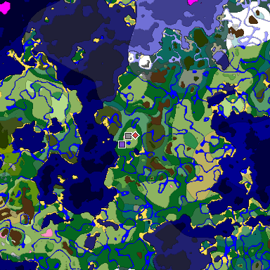 Predicted biome map of Java 1.20 seed 4811293393180617576 around estimated spawn
