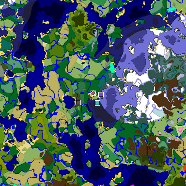 Predicted biome map of Java 1.20 seed -860051068884873897 around estimated spawn