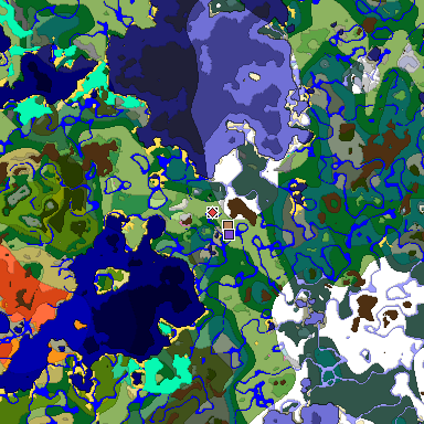 Predicted biome map of Java 1.20 seed -1903070742904520785 around estimated spawn