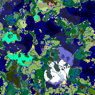 Predicted biome map of Java 1.20 seed -7175869523064509953 around estimated spawn
