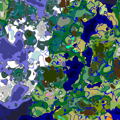Predicted biome map of Java 1.20 seed 3742494970999815862 around estimated spawn