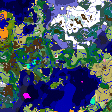 Predicted biome map of Java 1.20 seed -786176051576793341 around estimated spawn