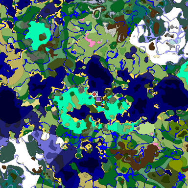 Predicted biome map of Java 1.20 seed -790537593125343253 around estimated spawn