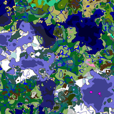 Predicted biome map of Java 1.20 seed 6217631505723021300 around estimated spawn