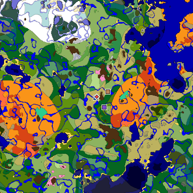 Predicted biome map of Java 1.20 seed 4712508781325958219 around estimated spawn