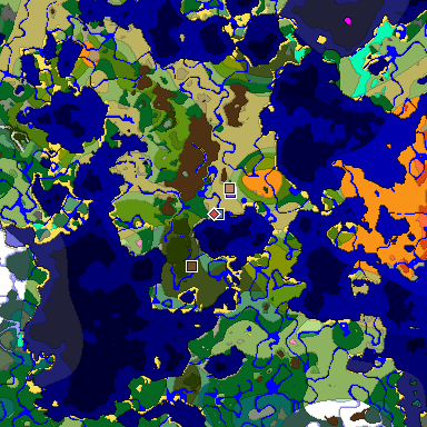 Predicted biome map of Java 1.20 seed -8953719948058354646 around estimated spawn