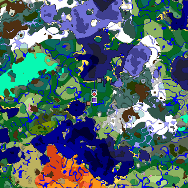 Predicted biome map of Java 1.20 seed 8356358118642376392 around estimated spawn