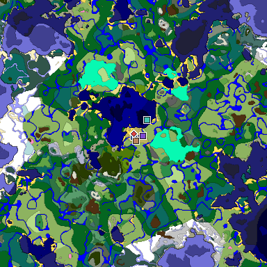 Predicted biome map of Java 1.20 seed -7810910136203368765 around estimated spawn