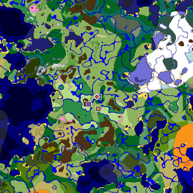 Predicted biome map of Java 1.20 seed 6901411440233520465 around estimated spawn