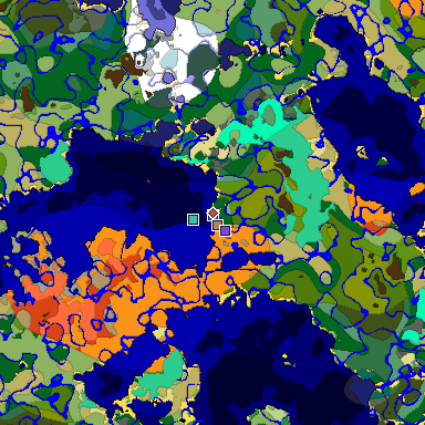 Predicted biome map of Java 1.20 seed 1510612261525215066 around estimated spawn