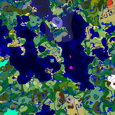 Predicted biome map of Java 1.20 seed -729836500633145315 around estimated spawn