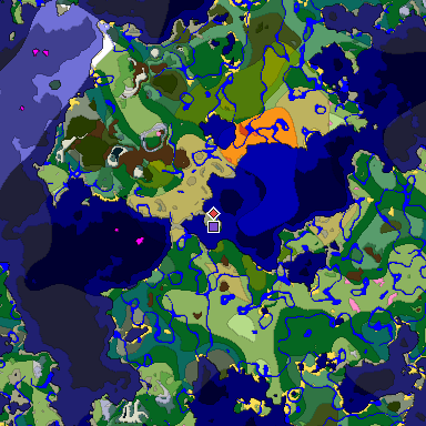 Predicted biome map of Java 1.20 seed 8076317373128035601 around estimated spawn