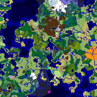 Predicted biome map of Java 1.20 seed -1581503208336974525 around estimated spawn