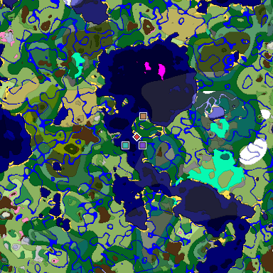 Predicted biome map of Java 1.20 seed -381594971794064888 around estimated spawn