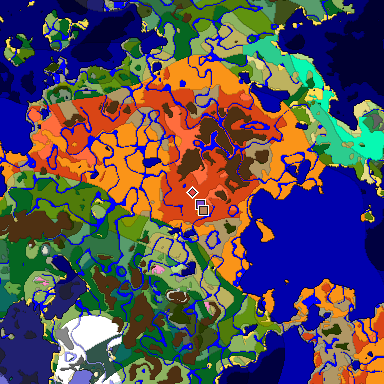Predicted biome map of Java 1.20 seed -1394522327731785829 around estimated spawn