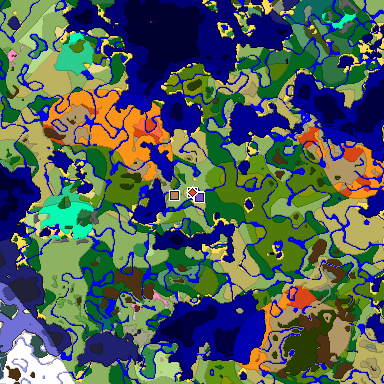 Predicted biome map of Java 1.20 seed 6984855598649956825 around estimated spawn