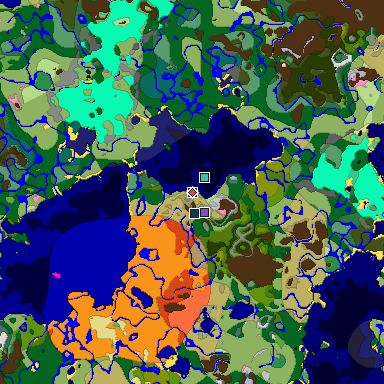 Predicted biome map of Java 1.20 seed 6316634719853448128 around estimated spawn