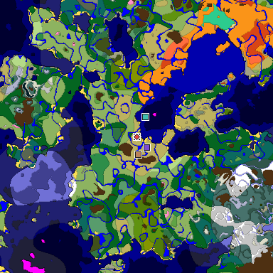 Predicted biome map of Java 1.20 seed 3656869600194409410 around estimated spawn