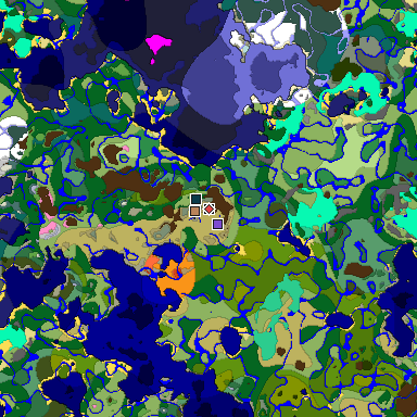 Predicted biome map of Java 1.20 seed 3731521889915170129 around estimated spawn