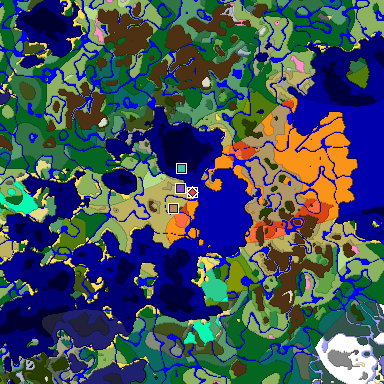 Predicted biome map of Java 1.20 seed 2160269467920903317 around estimated spawn
