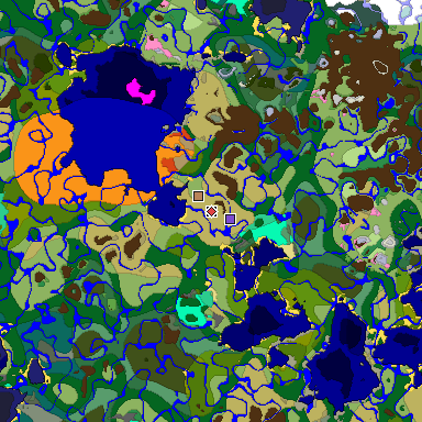 Predicted biome map of Java 1.20 seed 7714717715180499730 around estimated spawn