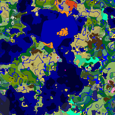 Predicted biome map of Java 1.20 seed -5110993513489227779 around estimated spawn