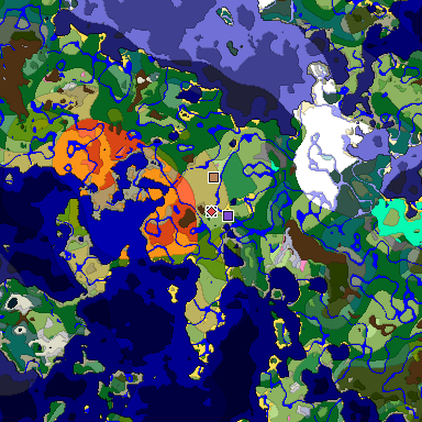 Predicted biome map of Java 1.20 seed -1778894283143936473 around estimated spawn