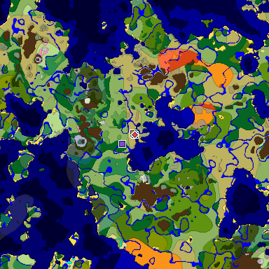 Predicted biome map of Java 1.20 seed 5997884693859649810 around estimated spawn