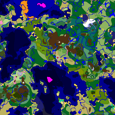 Predicted biome map of Java 1.20 seed 1808557034180403900 around estimated spawn