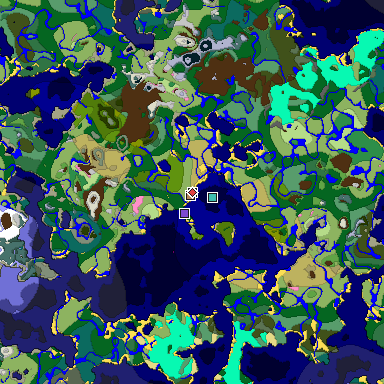 Predicted biome map of Java 1.20 seed -5966533655035216505 around estimated spawn