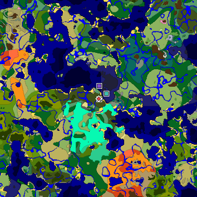 Predicted biome map of Java 1.20 seed -1707479862314091112 around estimated spawn