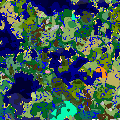 Predicted biome map of Java 1.20 seed 4491861689751837232 around estimated spawn