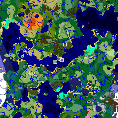 Predicted biome map of Java 1.20 seed -2547127068174725316 around estimated spawn