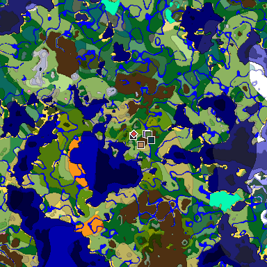 Predicted biome map of Java 1.20 seed -1159632759940104281 around estimated spawn