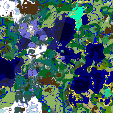 Predicted biome map of Java 1.20 seed -1127629947421461698 around estimated spawn