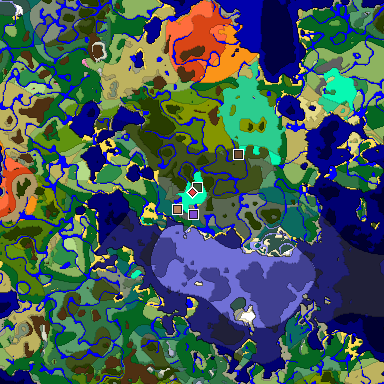 Predicted biome map of Java 1.20 seed -7616438270344096131 around estimated spawn