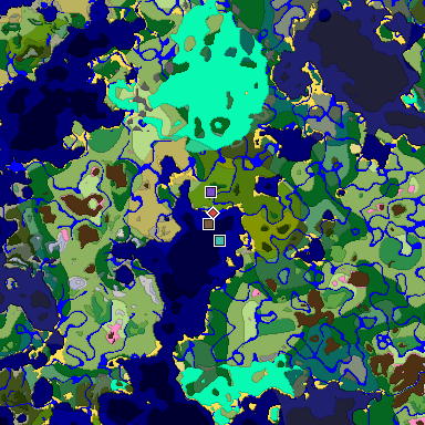 Predicted biome map of Java 1.20 seed 5531322868011562064 around estimated spawn