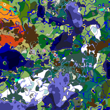 Predicted biome map of Java 1.20 seed 5713109648601436981 around estimated spawn