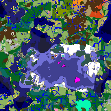 Predicted biome map of Java 1.20 seed -5470805932685542114 around estimated spawn
