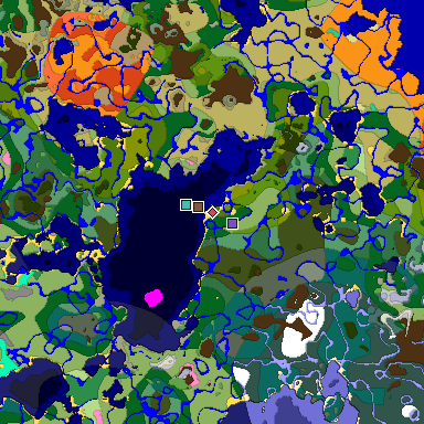 Predicted biome map of Java 1.20 seed -7117418973949723269 around estimated spawn