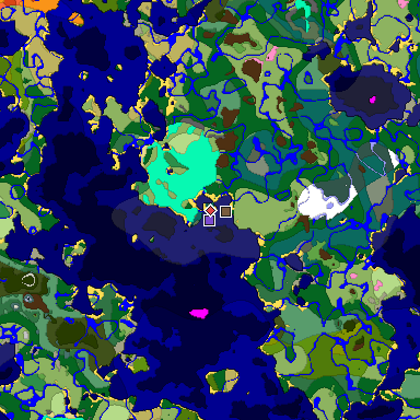Predicted biome map of Java 1.20 seed -1947898383350893748 around estimated spawn