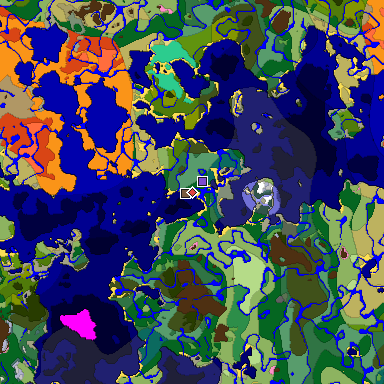 Predicted biome map of Java 1.20 seed 4771346553515404216 around estimated spawn