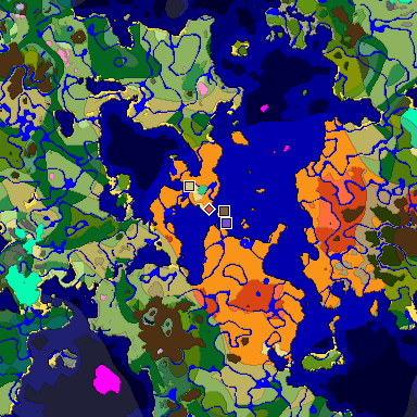 Predicted biome map of Java 1.20 seed -1554287447677095973 around estimated spawn