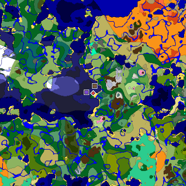 Predicted biome map of Java 1.20 seed 4092524197298657031 around estimated spawn